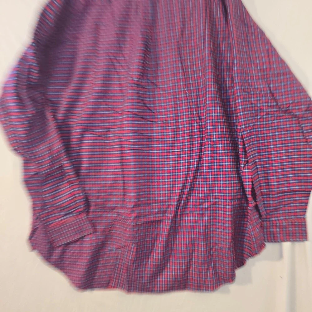 Ralph Lauren Button Down Shirt 3XLT Men Red Blue Plaid Long Sleeve Tall
